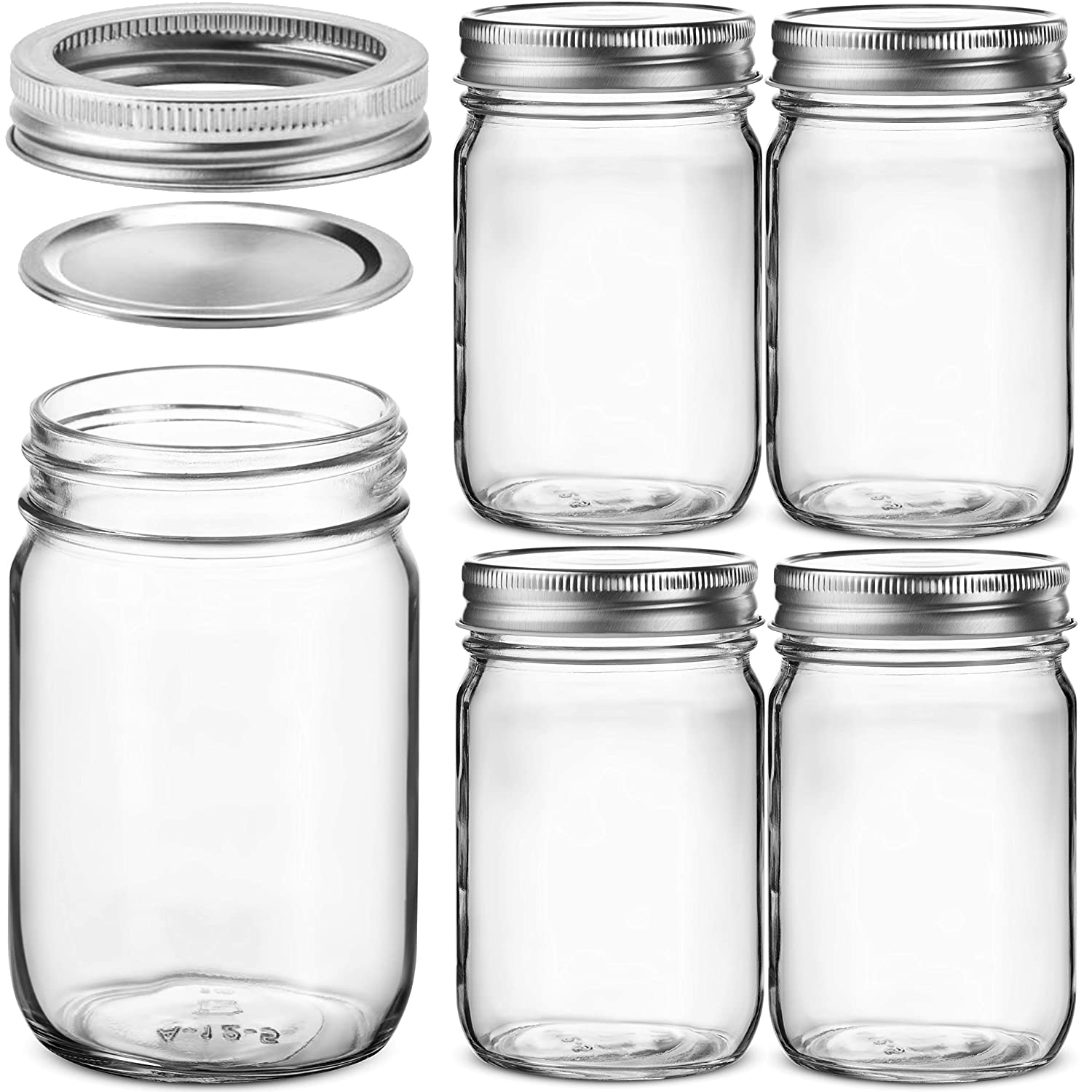 Meal Prep Jar Salad - Barattoli di vetro a bocca normale