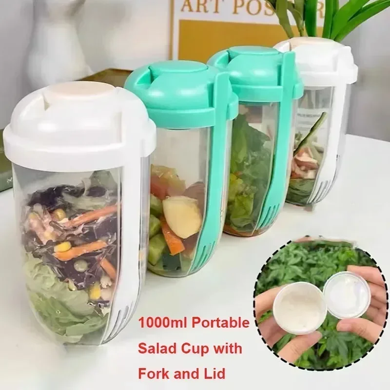 Meal Prep Container - Ciotola Portatile per Insalata con Coperchio