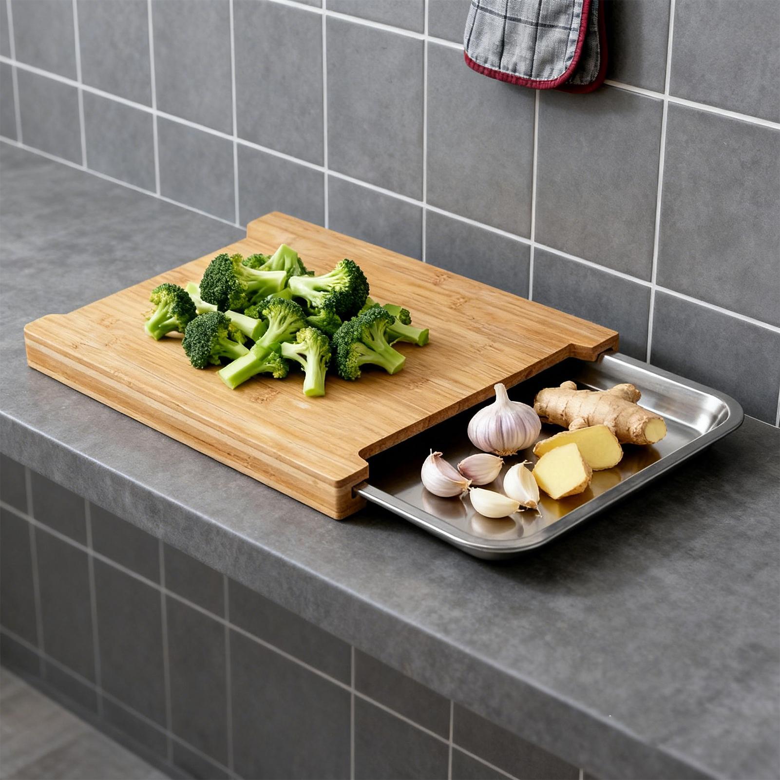 Meal Prep Restaurant - Tagliere in Legno Antiscivolo per Preparazione