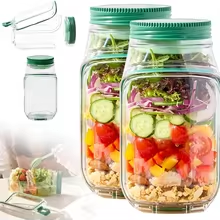 Meal Prep Jar Salad - Contenitore Portatile per Insalata con Apertura
