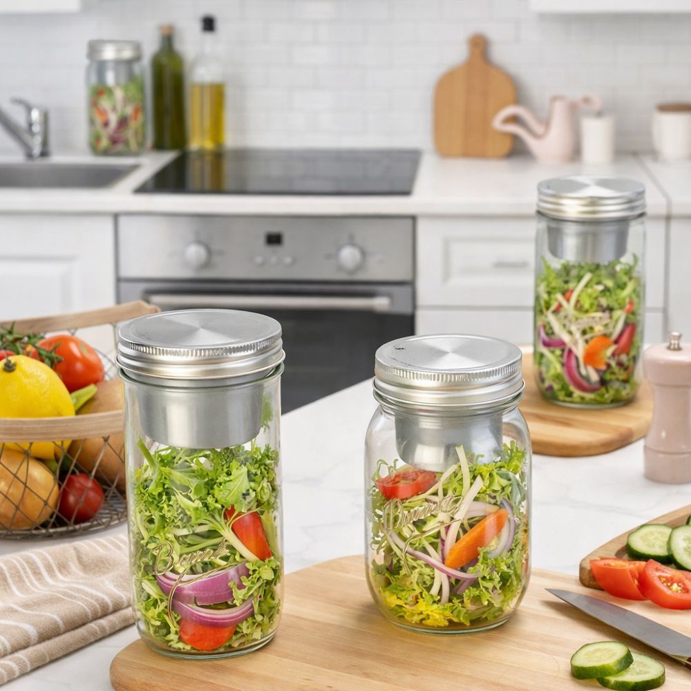 Meal Prep Jar Salad - Barattoli in Vetro per Insalata 16/24