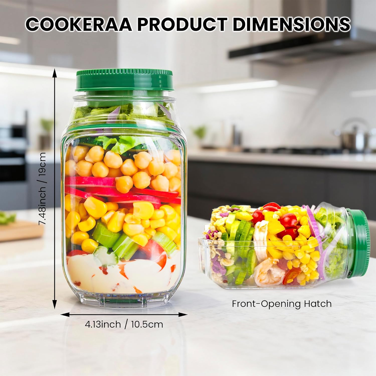 Confezione da 2 Contenitori pe - Meal Prep Jar Salad recensione e prezzo