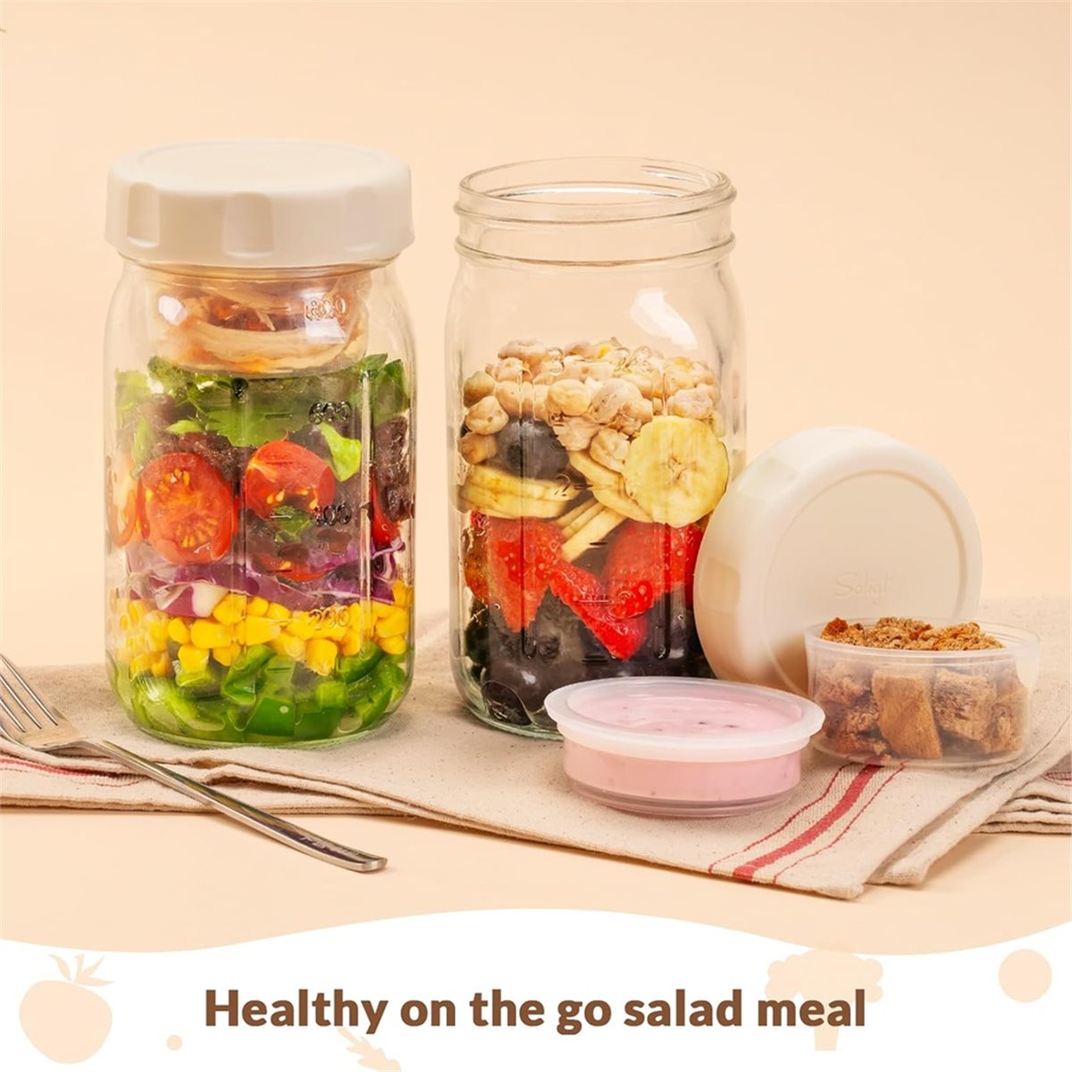 A67T NUOVO Set di 4 Barattoli  - Meal Prep Jar Salad recensione e prezzo