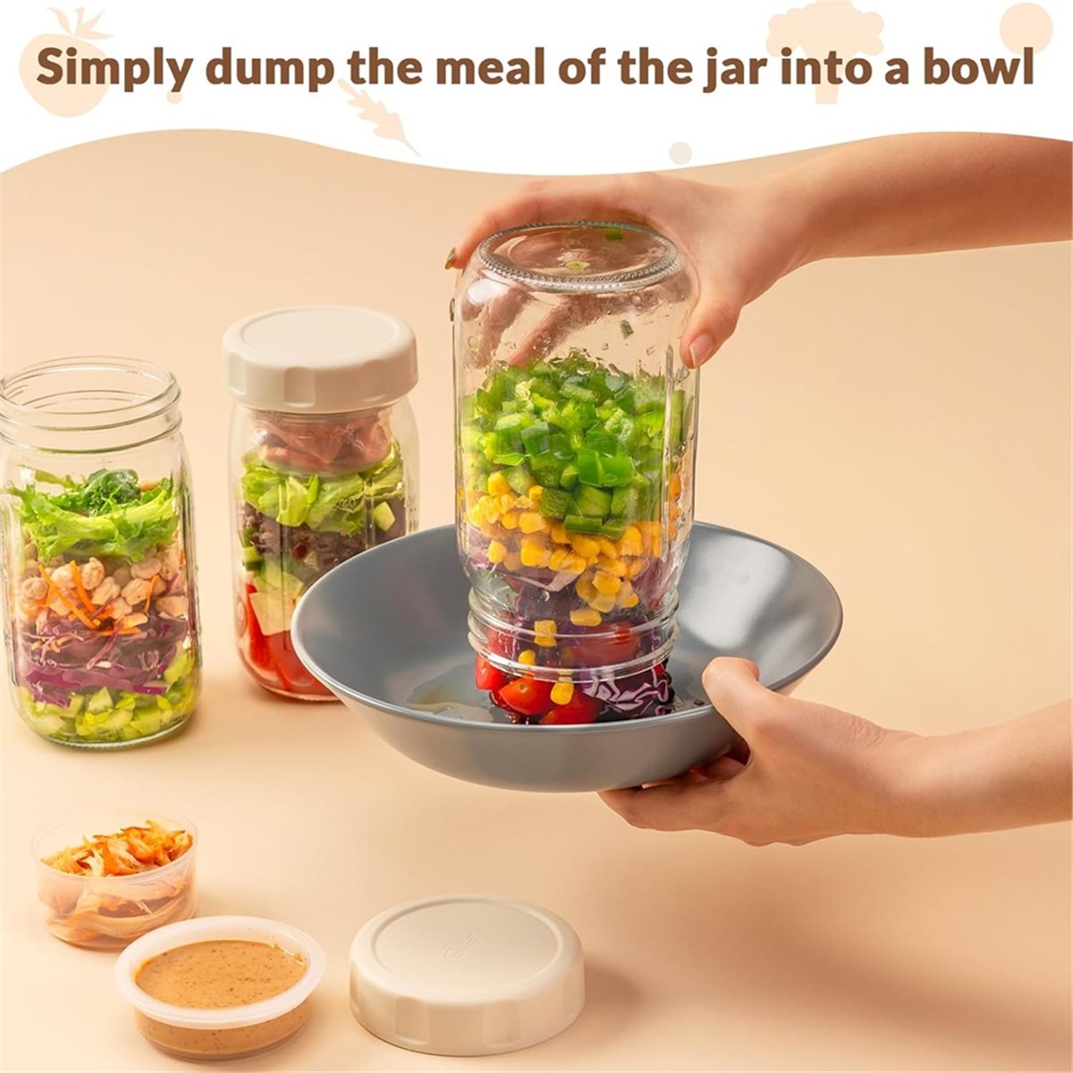 A67T NUOVO Set di 4 Barattoli  - Meal Prep Jar Salad recensione e prezzo